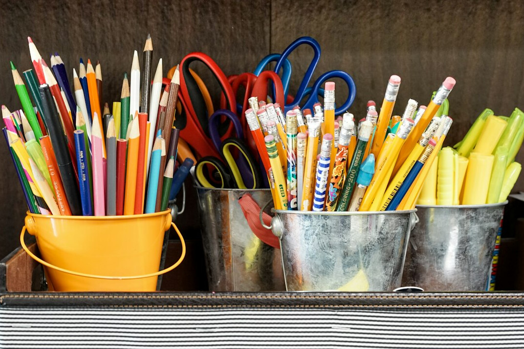 teacher organizing course materials