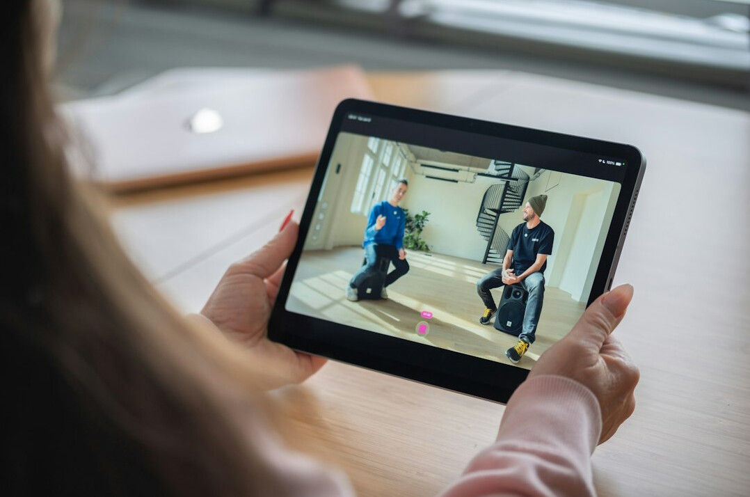 person using laptop for online course