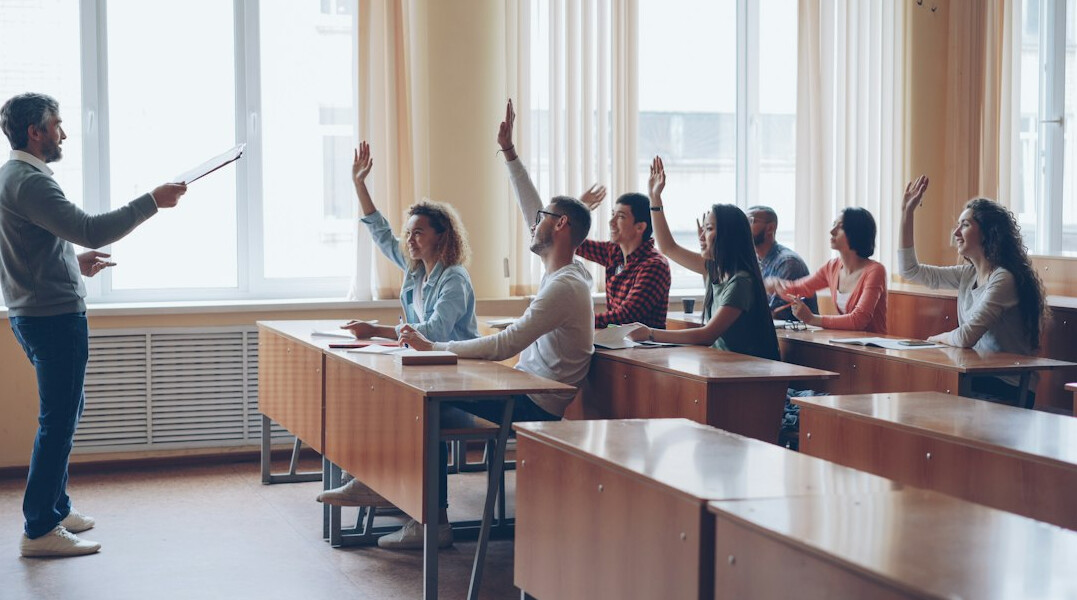 students engaged in class
